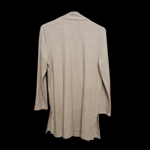 Eileen Fisher Petite Medium Herringbone Open Cardigan Long  Sweater Old Money - Picture 2 of 4